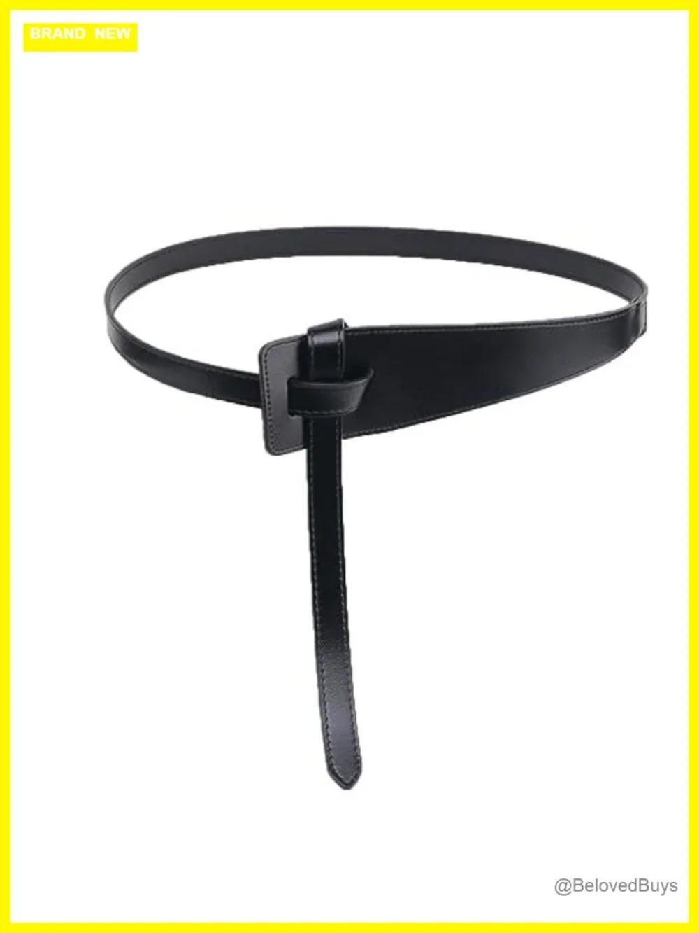 Faux Leather Knotted Waist Belt Women Tie Belt Skirt Sweater Dress Black